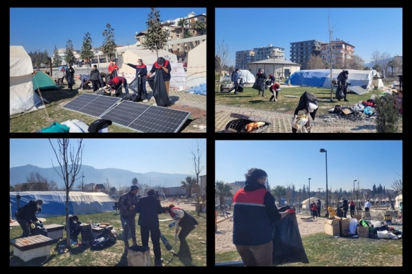 TTB Hatay İl Deprem Koordinasyonu, SES ve Halk ile Birlikte Çöp Toplama Çalışması Yaptı