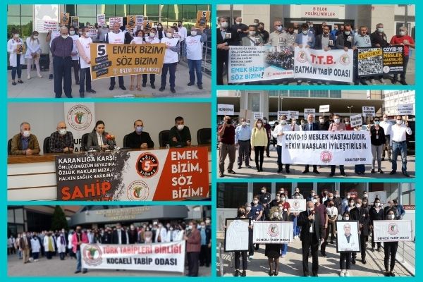 TTB ve Tabip Odalarının Eylemleri Sürüyor: Her Yıla 120 Gün Yıpranma Payı ve COVID-19 Meslek Hastalığı Yasası İstiyoruz!