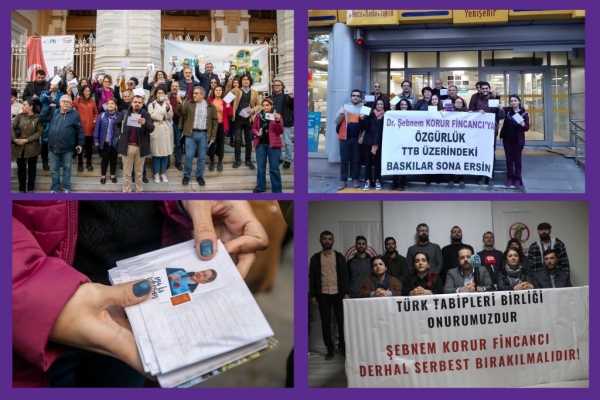 Tabip Odalarından ”Şebnem Hocaya Özgürlük; TTB’ye Dokunma” Etkinlikleri