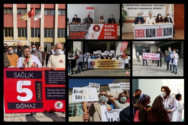 TTB ve Tabip Odaları İşyerlerinden Seslendi: 5 Dakikada Hekimlik Yapılmaz, Sağlık 5 Dakikaya Sığmaz!