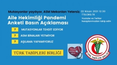 TTB Aile Hekimliği Pandemi Anketi Nisan 2021 Sonuçları