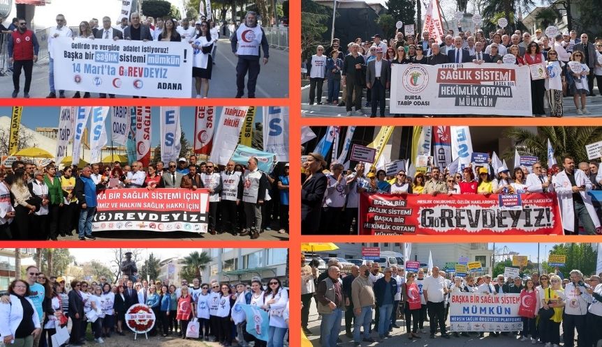 TTB ve Sağlık Emek-Meslek Örgütlerinin Çağrısıyla Hekimler ve Sağlık Emekçileri G(ö)REV’deydi: Başka Bir Sağlık Sistemi ve Hekimlik Ortamı Mümkün!